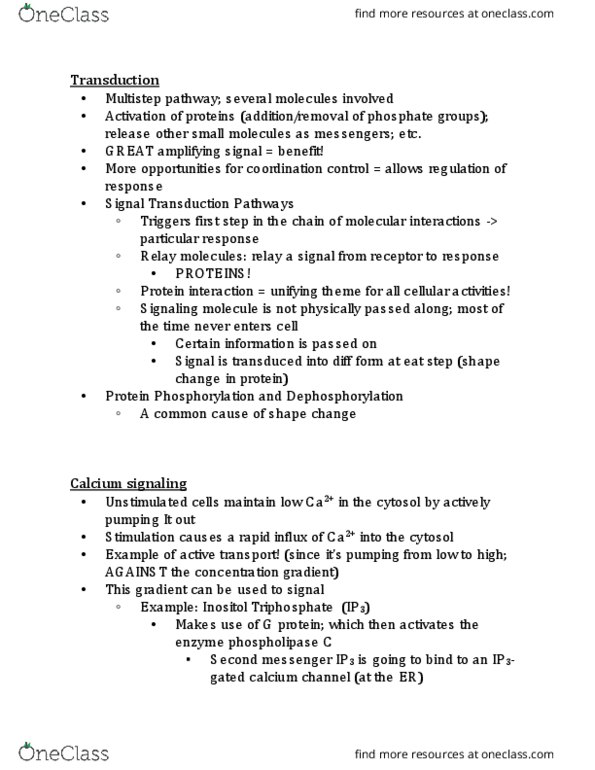 BIOL 111 Lecture Notes - Lecture 14: Gtpase, Cytochrome C, Sildenafil thumbnail
