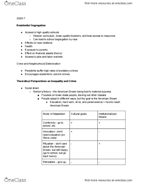 CJ 303 Lecture Notes - Lecture 10: Differential Association, Ritualism In The Church Of England thumbnail