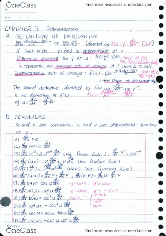 MATH 131 Lecture Notes - Lecture 3: Function Composition, Difference Quotient, Airline Transport Pilot Licence thumbnail