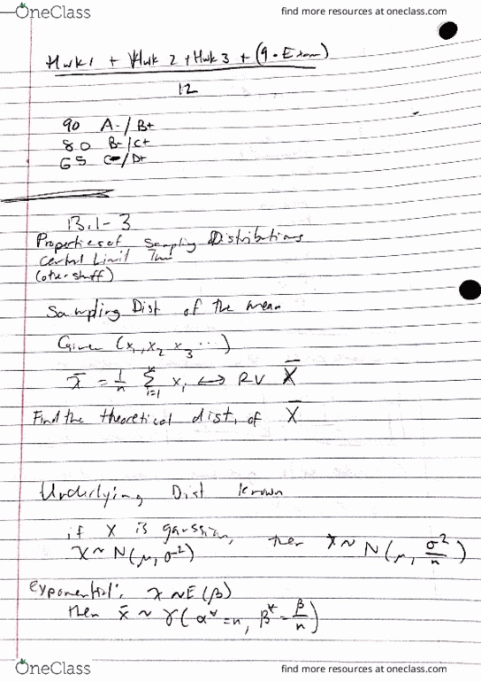 CHEG304 Lecture 16: cheg 304 13.1-13.3 Lecture 16 Properties of Sampling Distributions, Central Limit Theorem thumbnail