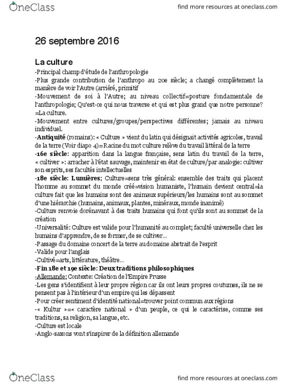 ANT 1501 Lecture Notes - Lecture 3: Le Monde, Le Droit, La Nature thumbnail