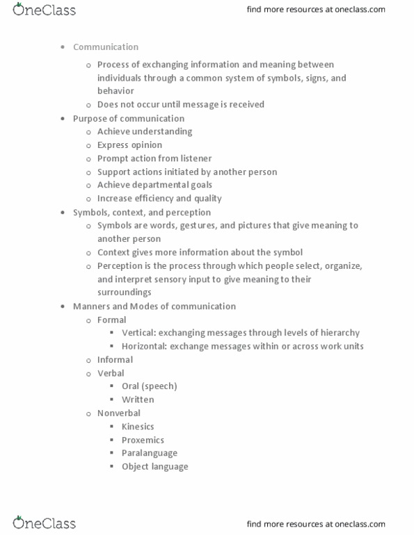 CRJU 3311 Lecture Notes - Lecture 8: Object Language, Cognitive Dissonance, Paralanguage thumbnail