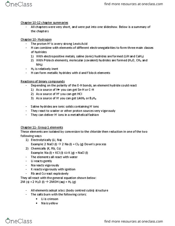 CHEM-2401 Lecture Notes - Lecture 11: Hsab Theory, Organometallic Chemistry, Ionic Bonding thumbnail