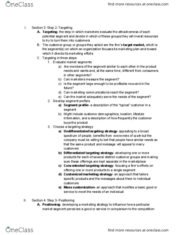 MKTG 2101 Lecture Notes - Lecture 11: Marketing Mix, Mass Customization thumbnail