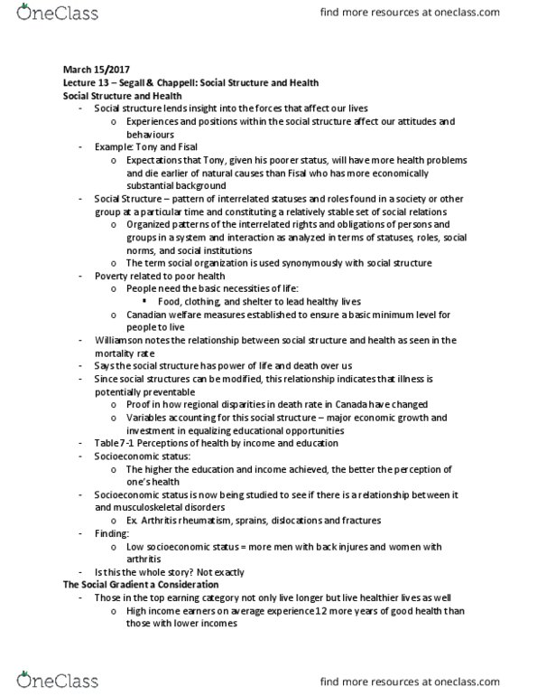 HLTHAGE 1AA3 Lecture Notes - Lecture 13: Retributive Justice, Rheumatism, Double Burden thumbnail