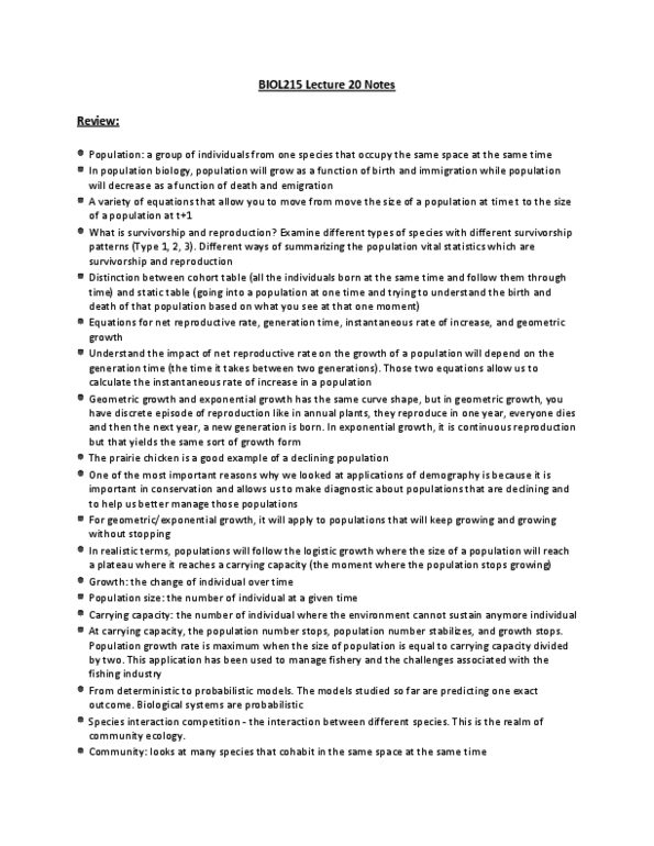 BIOL 215 Lecture Notes - Lecture 20: Umbrella Species, Biogeography, Insular Biogeography thumbnail