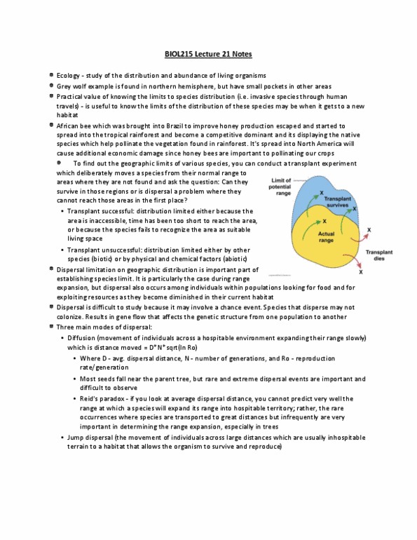 BIOL 215 Lecture Notes - Herbivore, Environmental Factor, 30Th Parallel North thumbnail