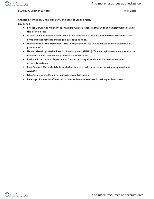 ECON 1100 Chapter Notes - Chapter 13: World Oil Market Chronology From 2003, Finn E. Kydland, Adaptive Expectations thumbnail