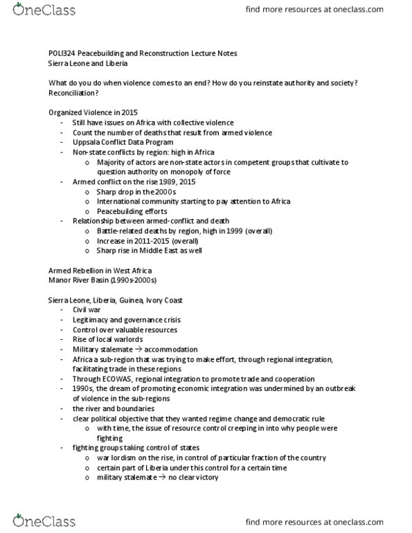 POLI 324 Lecture Notes - Lecture 21: World Development Report, Structural Level, African Union Mission To Somalia thumbnail