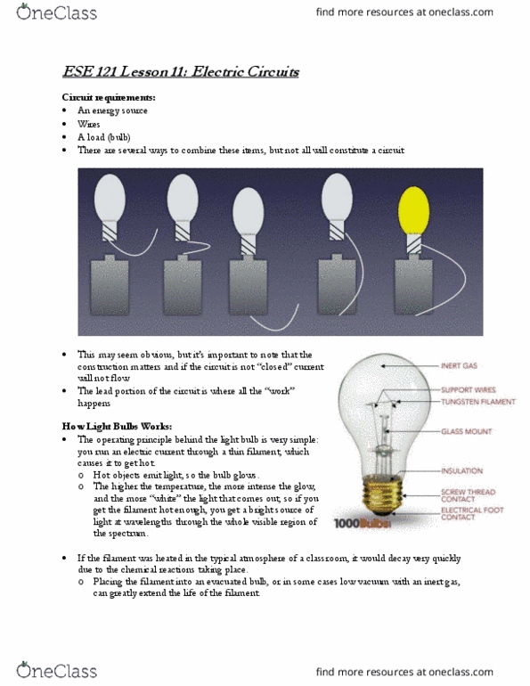 ESE 121 Lecture Notes - Lecture 12: Electrical Network, Electric Light, Inert Gas thumbnail