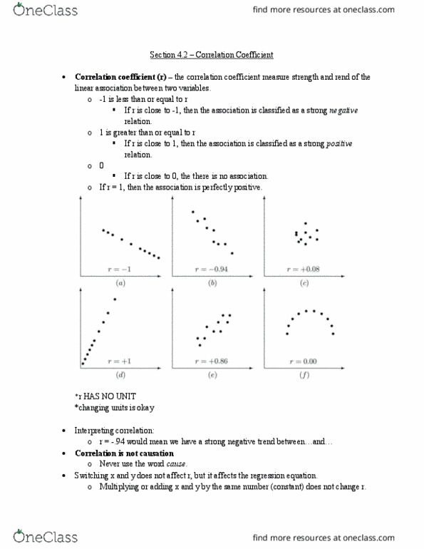 MATH 1150 Lecture 10: Chapter 4.2 Correlation Coefficient, r, correlation is not causation, positive/negative trend thumbnail