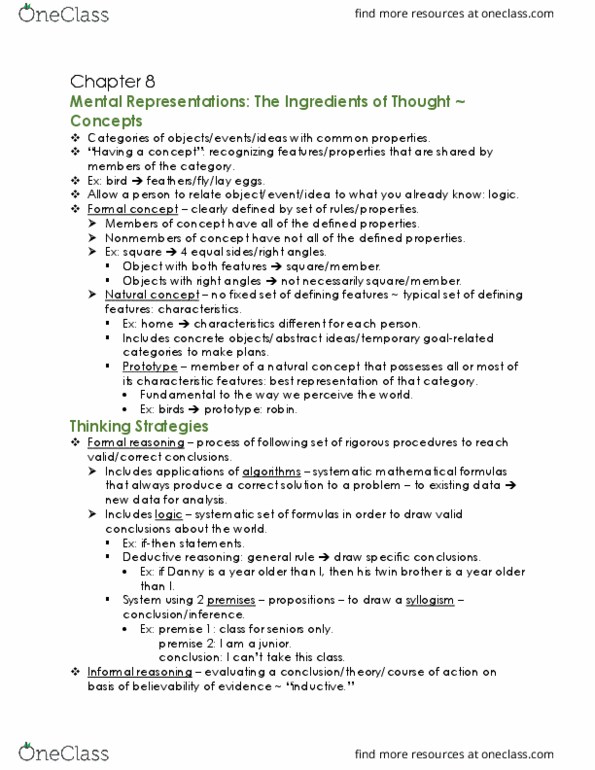 PSYC100 Chapter Notes - Chapter 8: Availability Heuristic, Dual Process Theory, Representativeness Heuristic thumbnail