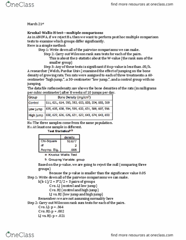 PSYC 305 Lecture Notes - Lecture 17: Pearson Product-Moment Correlation Coefficient, Simple Linear Regression, Multiple Comparisons Problem thumbnail