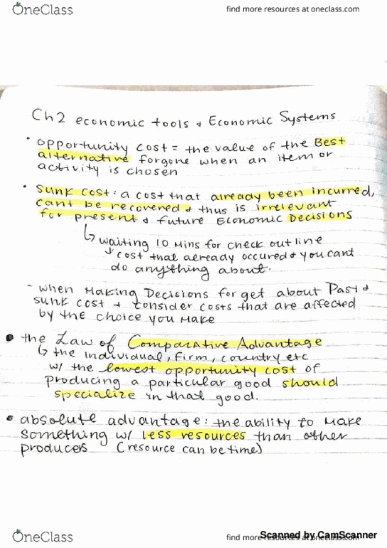ECON 2005 Chapter 2: ECON2005 ch 2 textbook notes thumbnail