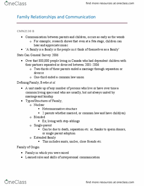 CMN 2130 Lecture Notes - Lecture 15: Feta, Interpersonal Communication thumbnail