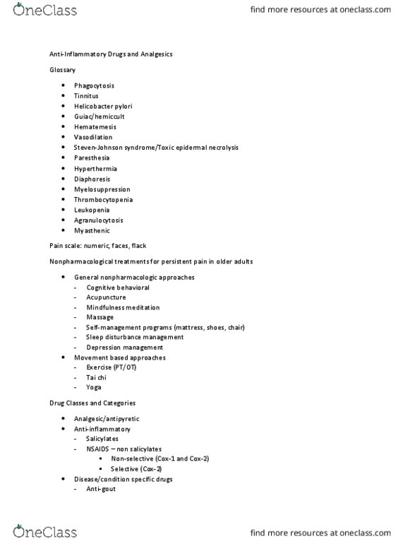 NUR 326 Lecture Notes - Lecture 7: Agranulocytosis, Perspiration, Indole thumbnail