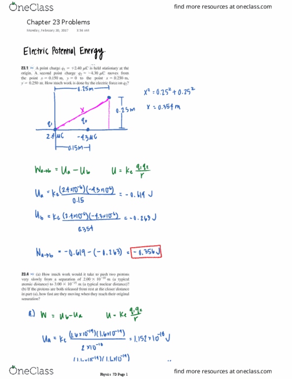 PHYSICS 7D Chapter Notes - Chapter 23: Alpha Particle, Stationary Point, Cytochrome C Oxidase Subunit I thumbnail