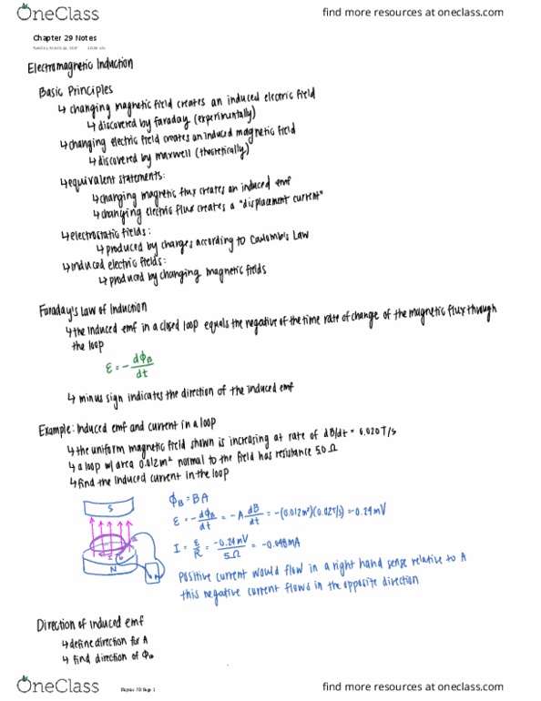 PHYSICS 7D Chapter Notes - Chapter 29: Partition Coefficient, Avea, Alternator thumbnail