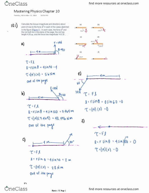 PHYSICS 7C Chapter 10: Mastering Physics Chapter 10 thumbnail