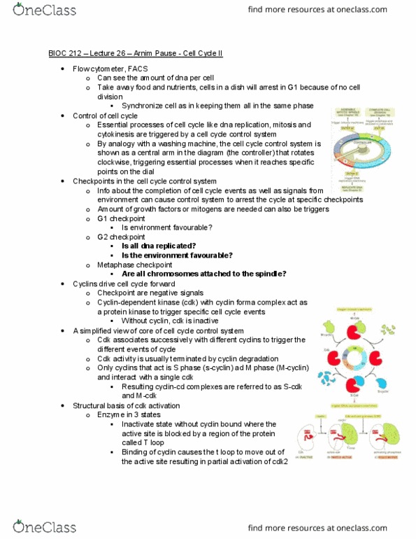 BIOC 212 Lecture Notes - Lecture 26: Origin Recognition Complex, Lipid Bilayer Fusion, Mini Cd thumbnail