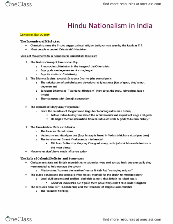 SRS 2195 Lecture Notes - Lecture 2: Mahatma Gandhi, Antireligion, Brahmacharya thumbnail