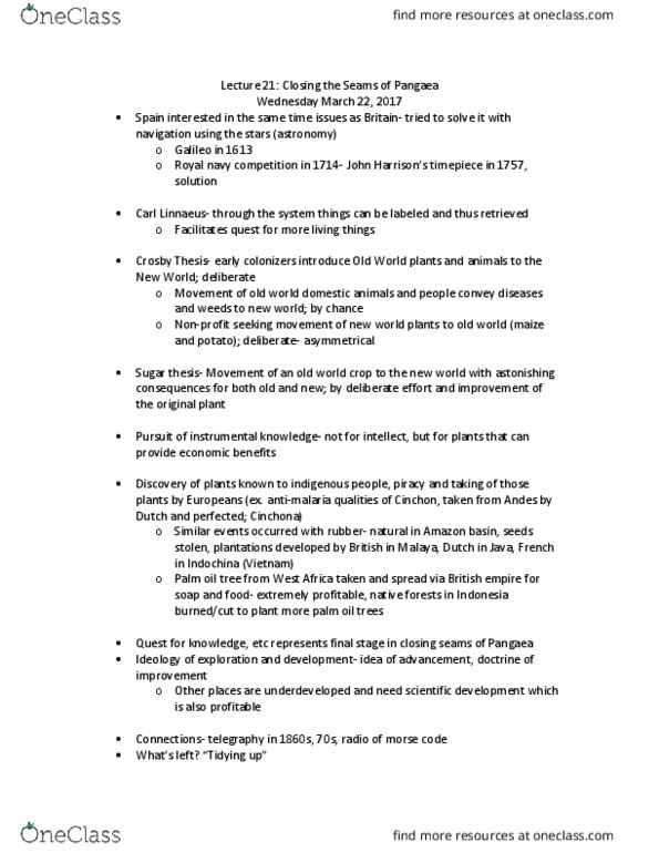 HISTORY 1CC3 Lecture Notes - Lecture 21: Morse Code, New Imperialism, Carl Linnaeus thumbnail