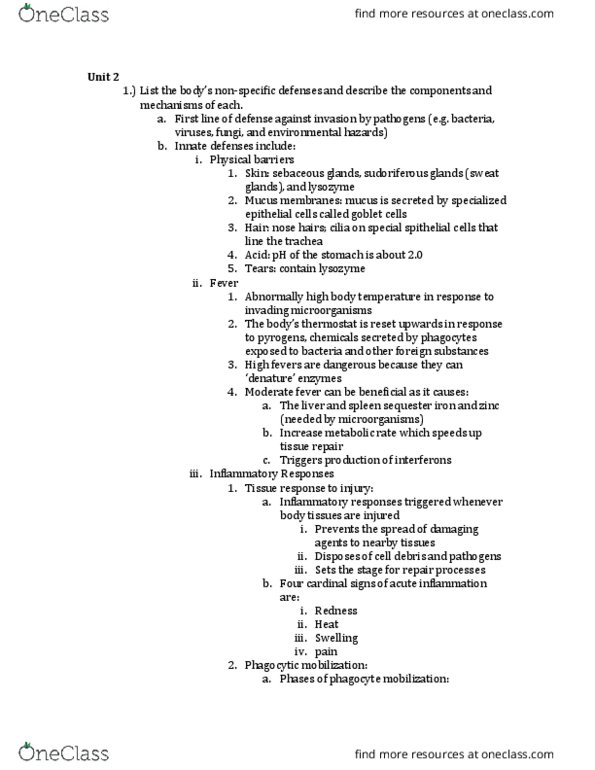 PSIO 202 Lecture Notes - Lecture 2: Natural Killer Cell, Cytotoxic T Cell, Antigen-Presenting Cell thumbnail