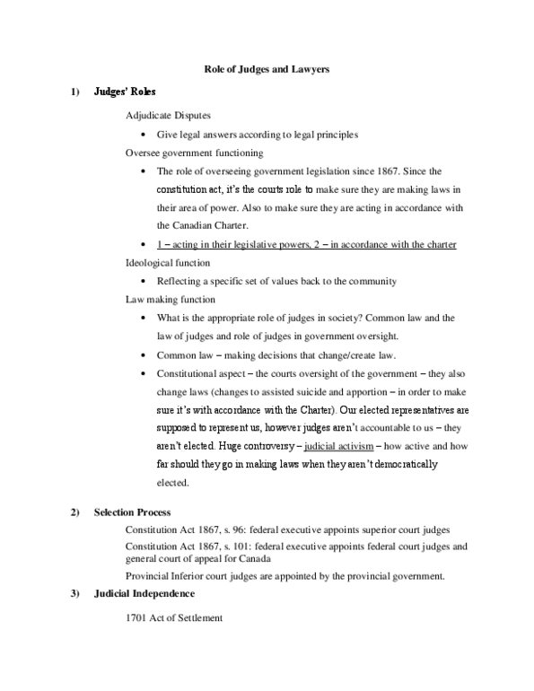 LWSO 203 Lecture Notes - Judicial Activism, Law thumbnail