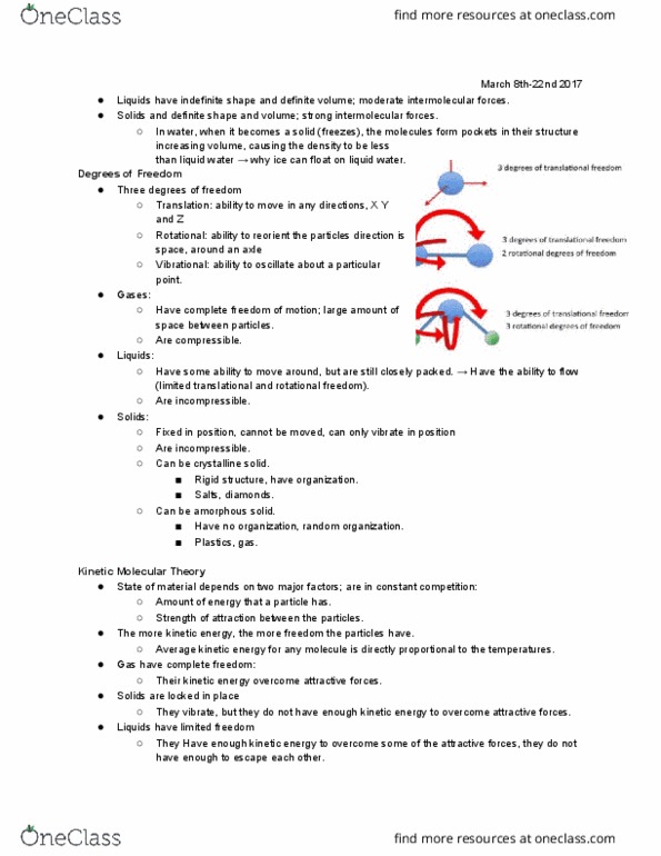 CHM 111 Lecture Notes - Lecture 17: Torr, Evaporation, Endothermic Process thumbnail