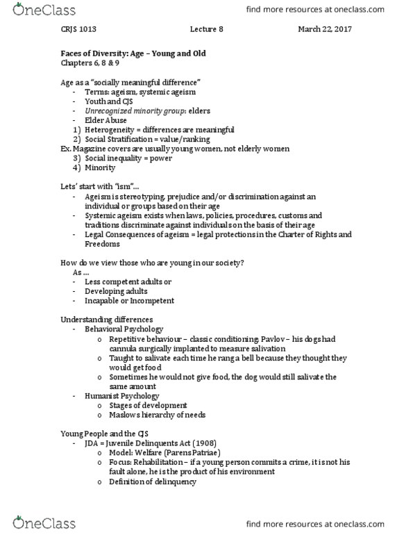 CRJS 1013 Lecture 8: Faces of Diversity = Age thumbnail
