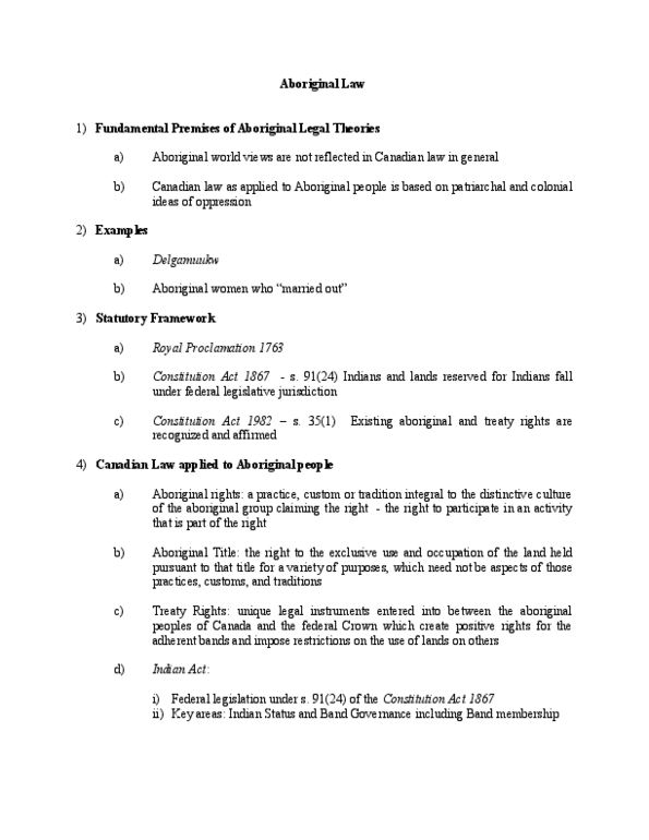 LWSO 201 Lecture Notes - Canadian Indian Residential School System, Taco, Indian Agent thumbnail