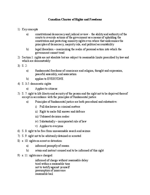 LWSO 201 Lecture Notes - Parliamentary Sovereignty, French Language, Section 33 Of The Canadian Charter Of Rights And Freedoms thumbnail