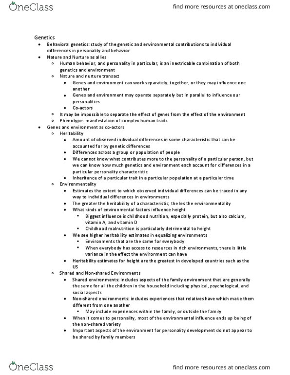 PSYC 473T Chapter Notes - Chapter 6: Twin Study, Twin, Behavioural Genetics thumbnail