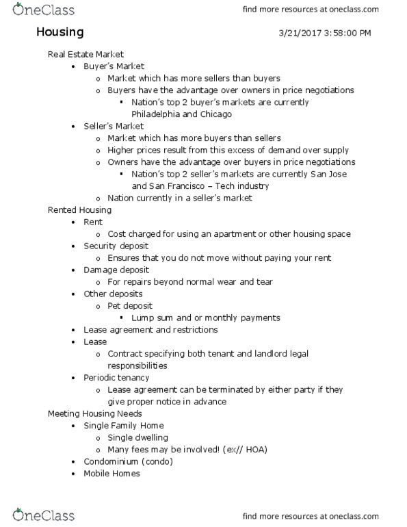 AHRM 2304 Lecture Notes - Lecture 11: Lenders Mortgage Insurance, Damage Deposit, Security Deposit thumbnail