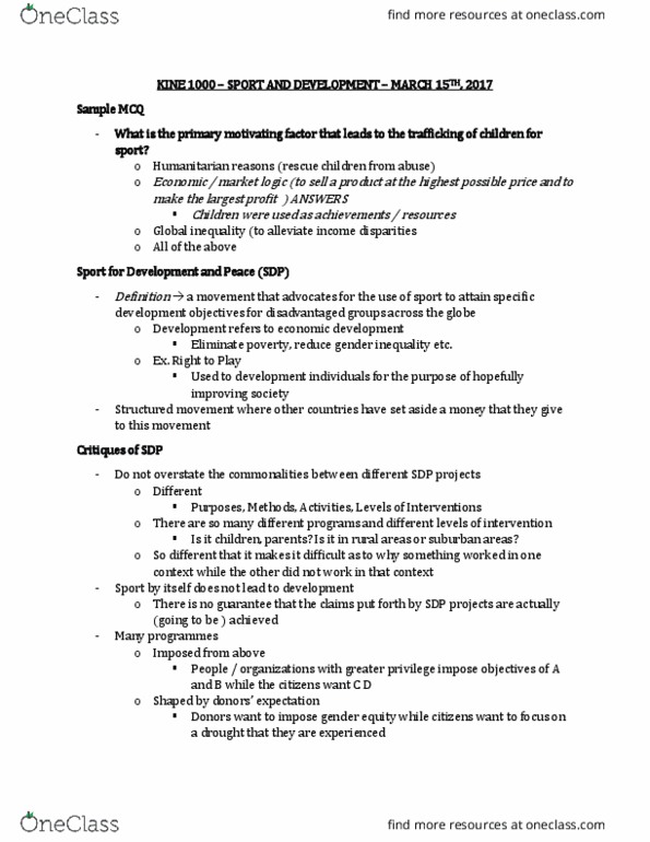 KINE 1000 Lecture Notes - Lecture 40: New Imperialism, Neoliberalism thumbnail