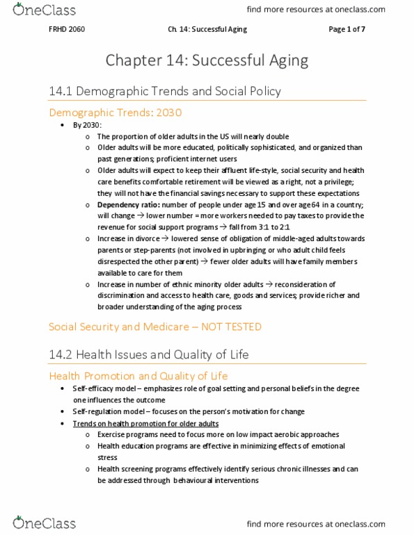 FRHD 2060 Chapter Notes - Chapter 14: Cardiovascular Disease, Health Promotion, Health Education thumbnail