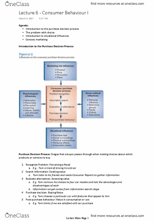 Management and Organizational Studies 1021A/B Lecture 6: Lecture 6 - Consumer Behaviour I thumbnail