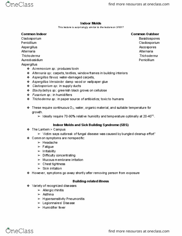 PLNTPTH 2000 Lecture Notes - Lecture 21: Aspergillus Versicolor, Aspergillus Flavus, Aspergillus Parasiticus thumbnail