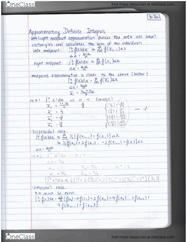 MATH 126 Chapter 6.5: Approximate Integration thumbnail