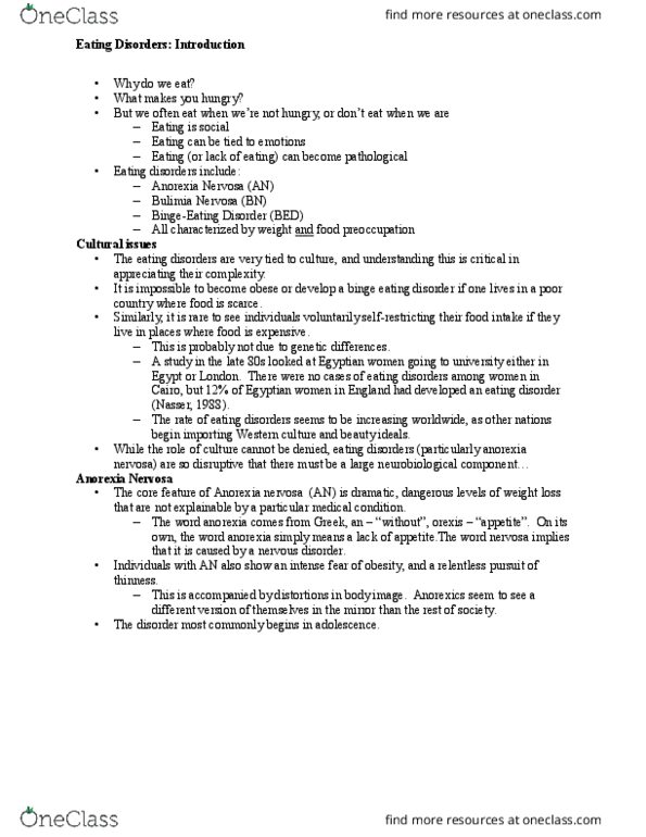 NEUR 1201 Lecture Notes - Lecture 17: Lanugo, Ghrelin, Temporal Lobe thumbnail