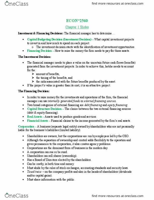 ECON 2560 Chapter 1-18: Course Notes thumbnail