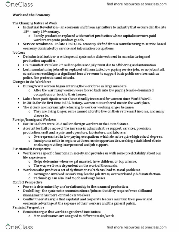 SOCI 1251 Lecture Notes - Lecture 10: Contingent Work, Underemployment, Domestic Violence thumbnail