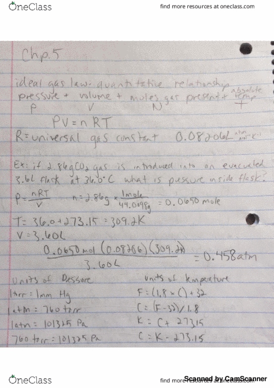 CHS 1440 Lecture Notes - Lecture 1: Ideal Gas Law, Maryland Route 4, Gas Laws thumbnail
