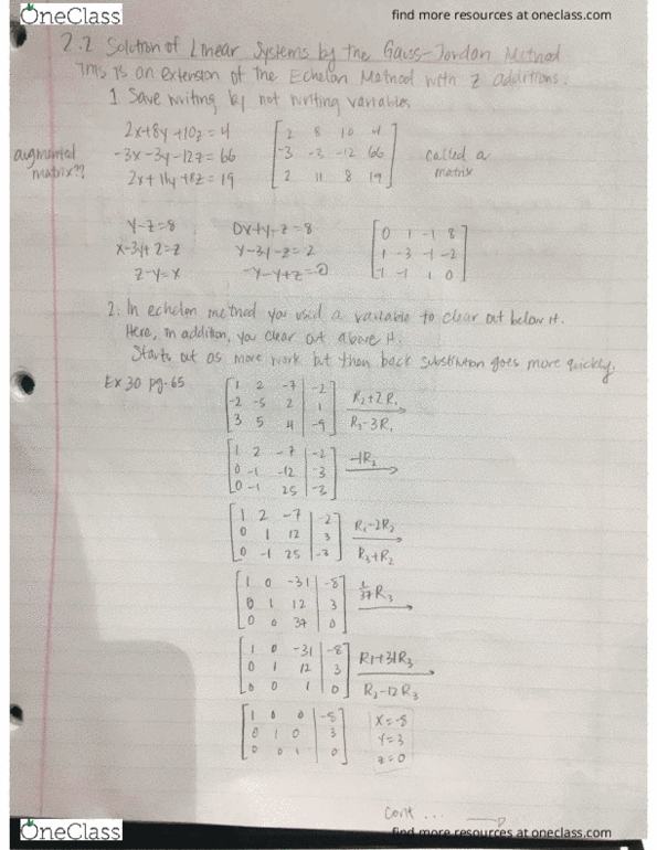 MAT 122 Lecture 17: Gauss-Jordan Method thumbnail