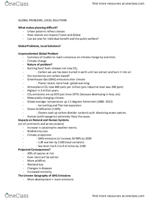 GEO 454 Lecture Notes - Lecture 5: Sea Level Rise, Thermal Expansion, Subsistence Agriculture thumbnail