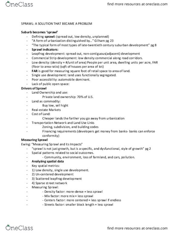 GEO 454 Lecture Notes - Lecture 4: Green Urbanism, Human Capital, Individualism thumbnail