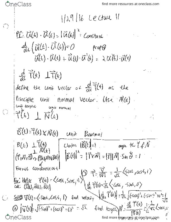 MATH 2D Lecture Notes - Lecture 11: Unit Vector thumbnail