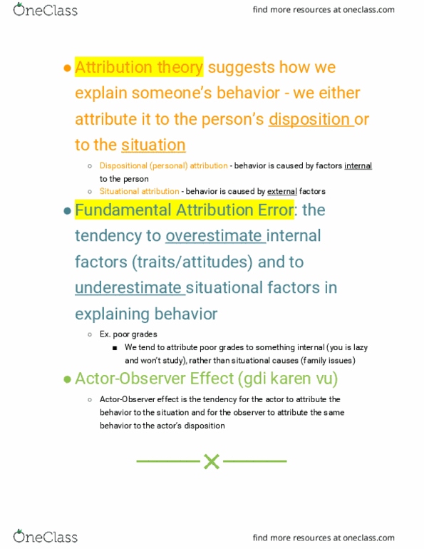 PSYCH 7A Lecture Notes - Lecture 22: Fundamental Attribution Error, Physical Attractiveness thumbnail