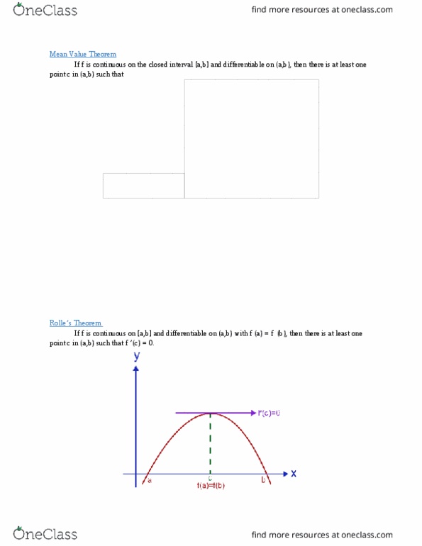MATH 2A Lecture Notes - Lecture 7: Mean Value Theorem, Power Rule, Riemann Sum thumbnail