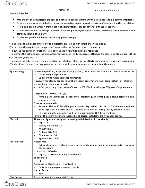 PHAR 454 Lecture Notes - Lecture 7: Mycoplasma Pneumonia, Haemophilus Influenzae, Gram-Negative Bacteria thumbnail